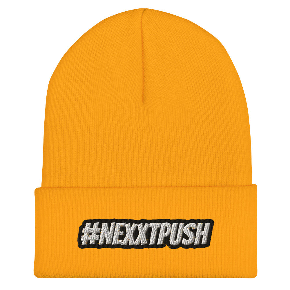 (New) #Nexxtpush B/W Embroider Cuffed Beanie