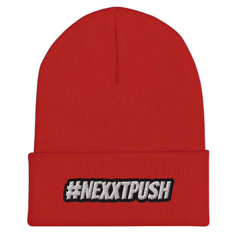 (New) #Nexxtpush B/W Embroider Cuffed Beanie