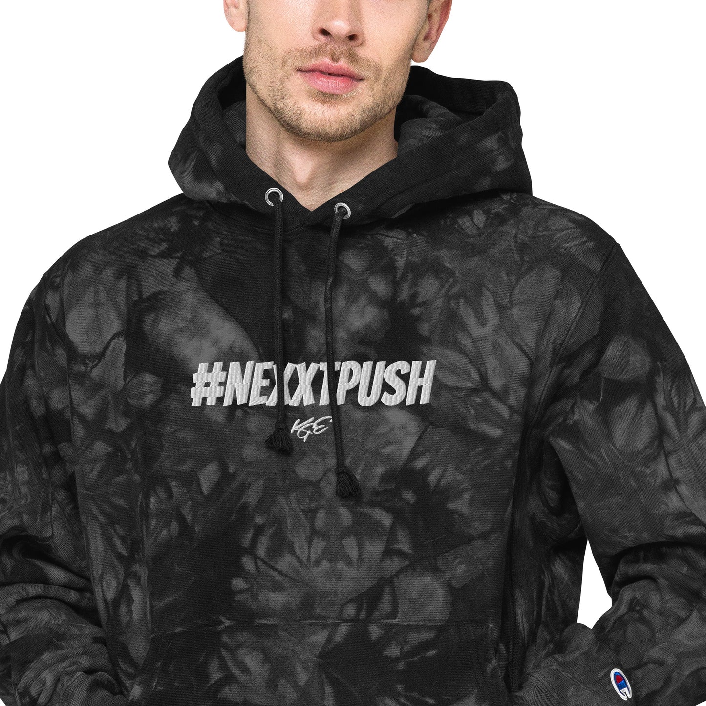 (New) #Nexxtpush Champion heavyweight tie-dye hoodie
