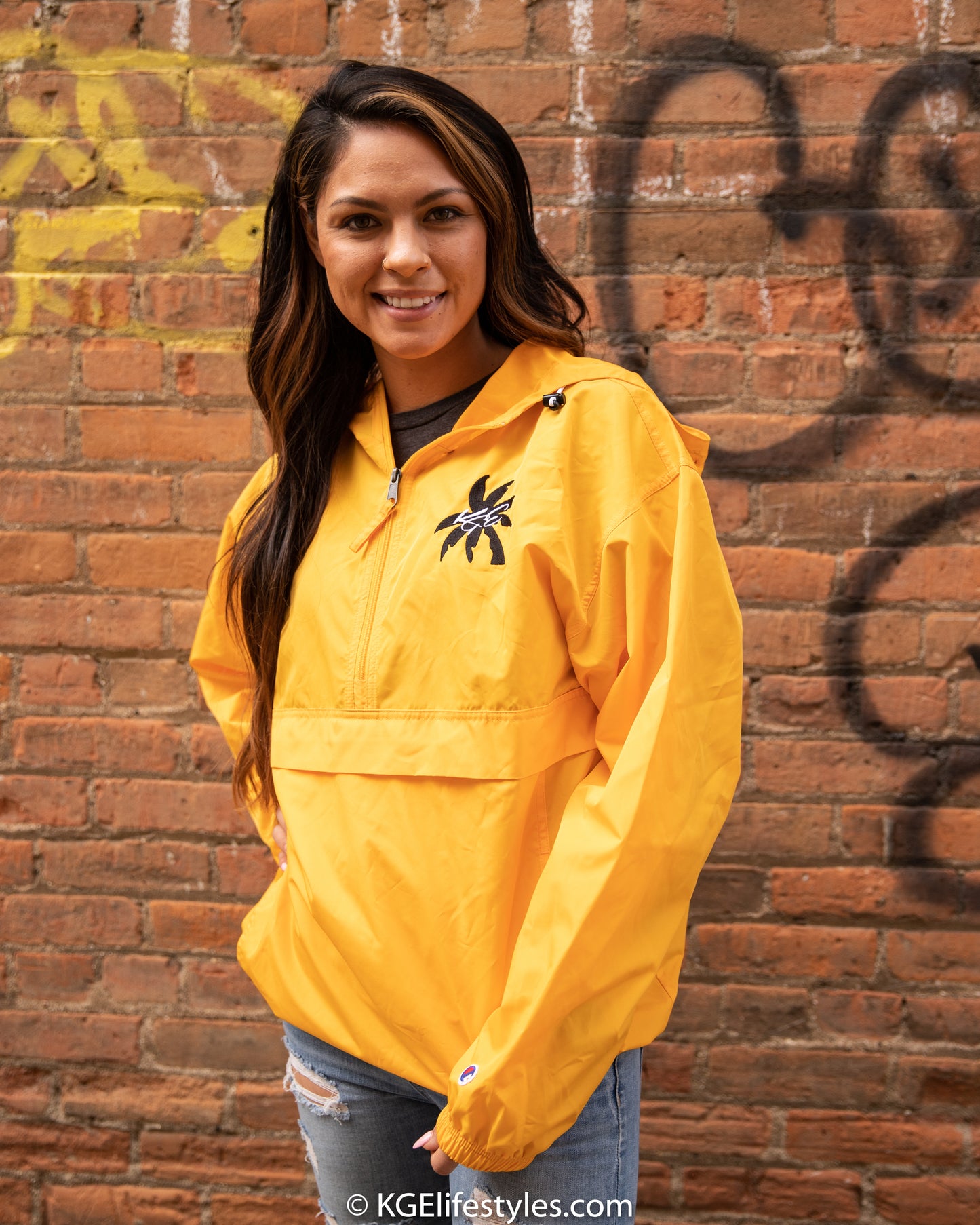 KGE Unlid Palm Paradise Embroidered Champion Packable Jacket