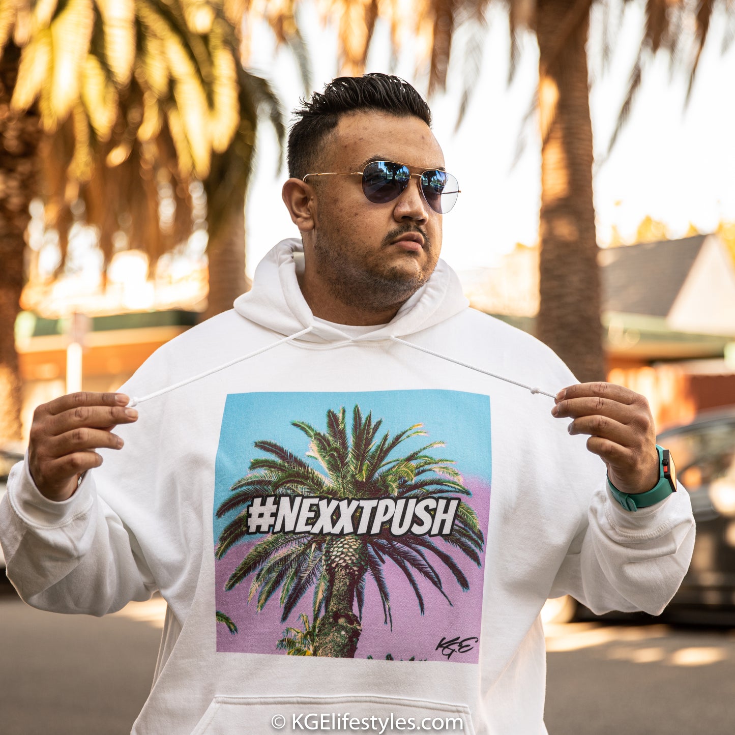 #Nexxtpush Cotton Candy Palm Tree Original Unisex Hoodie