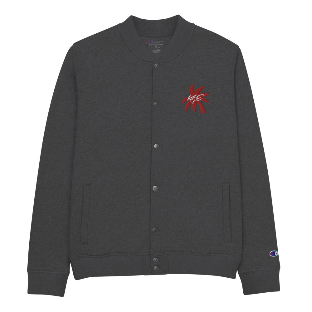 KGE Unlid Palm Paradise Embroidered Champion Bomber Jacket