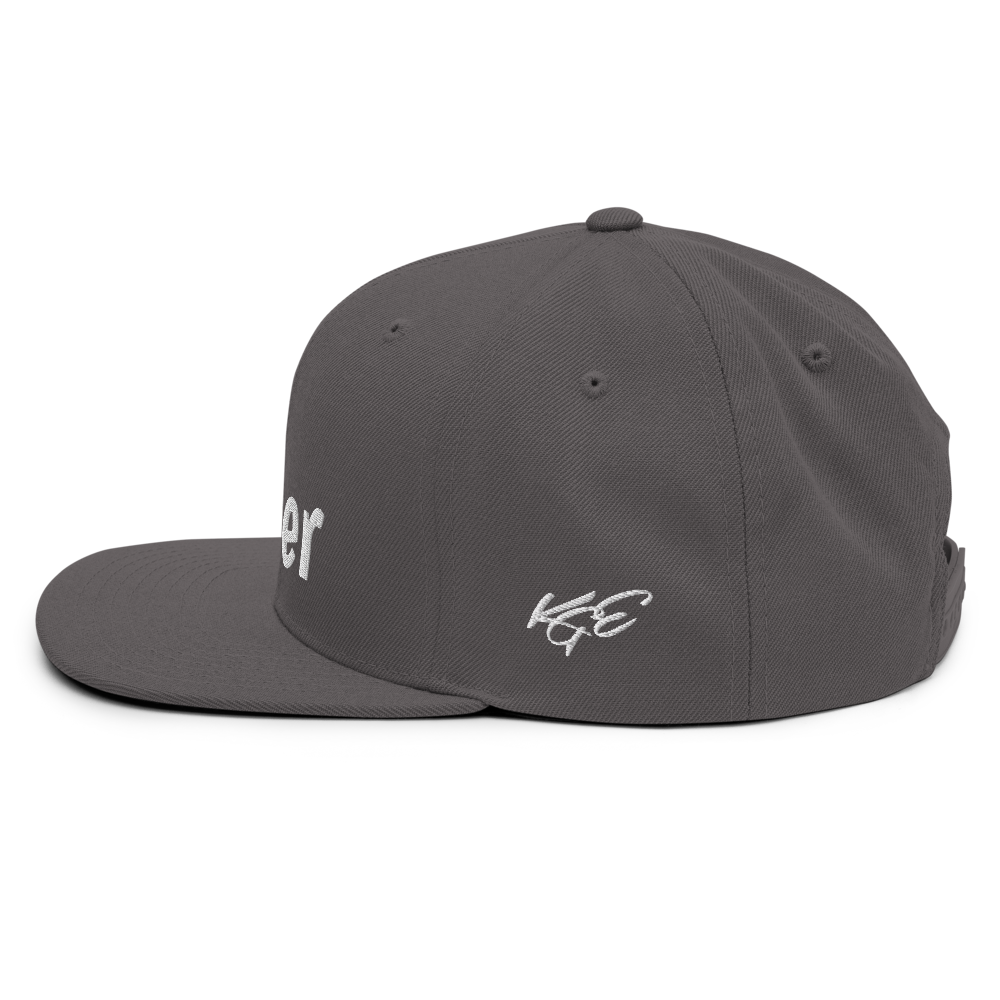 (New) Hi Hater - White Embroidered Snapback Hat