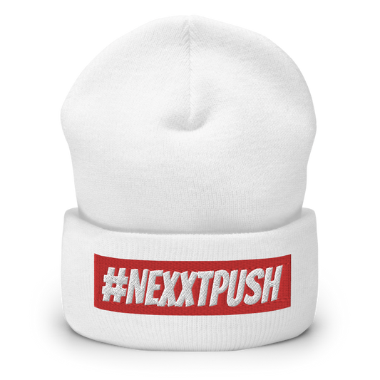 #Nexxtpush Red Bar Cuffed Beanie