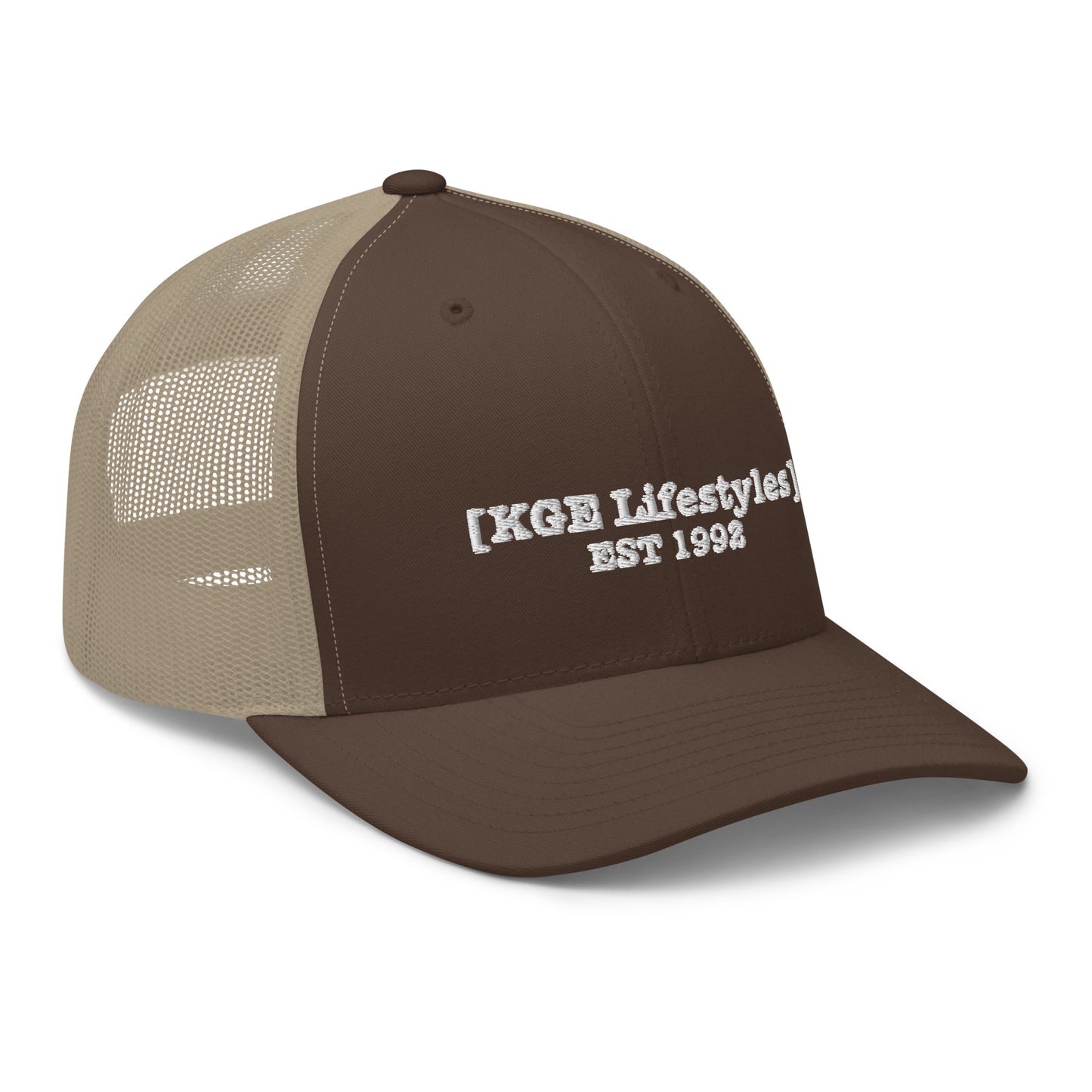 White KGE Lifestyles Retro - Low Profile Trucker Cap