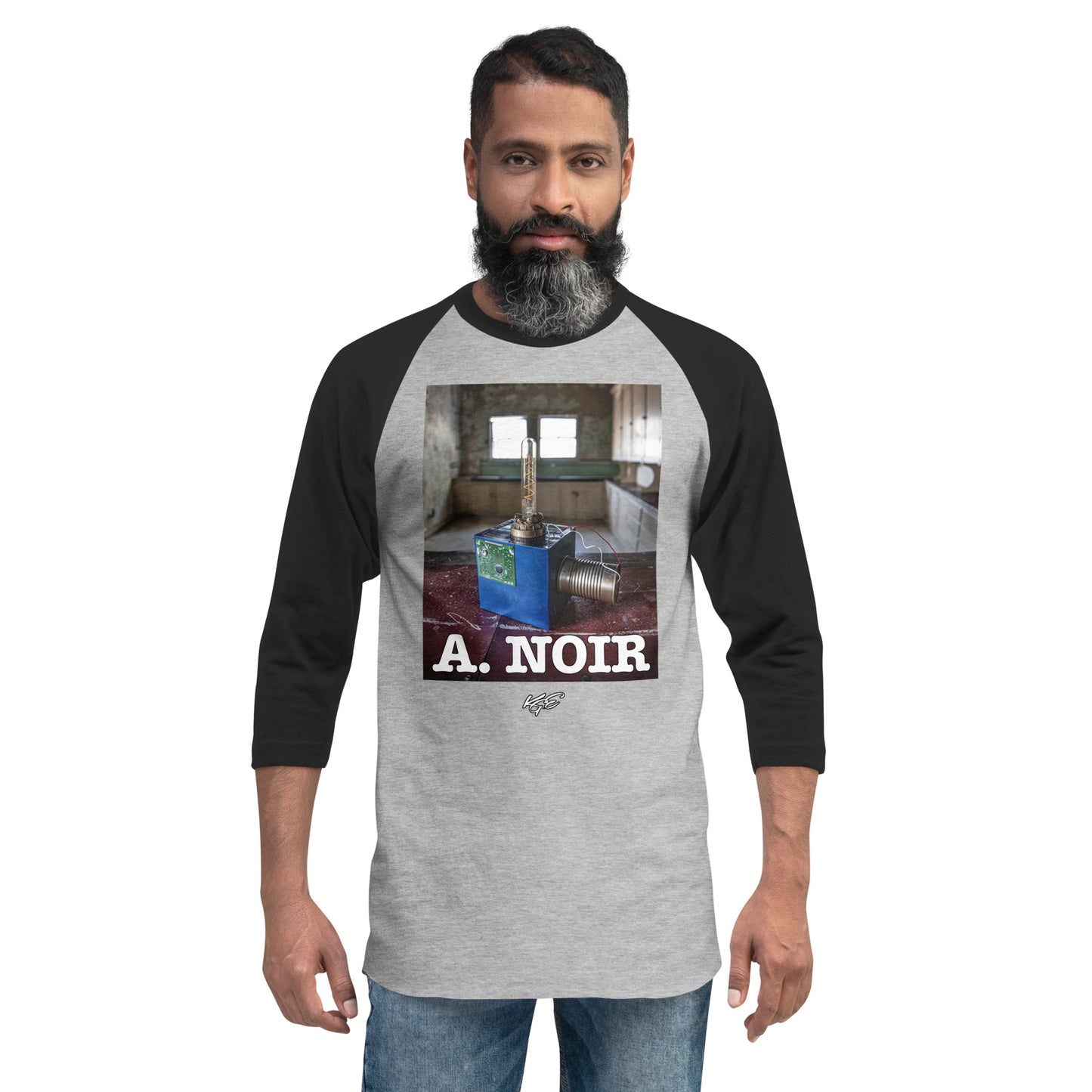 (New) A. Noir -3/4 sleeve raglan shirt