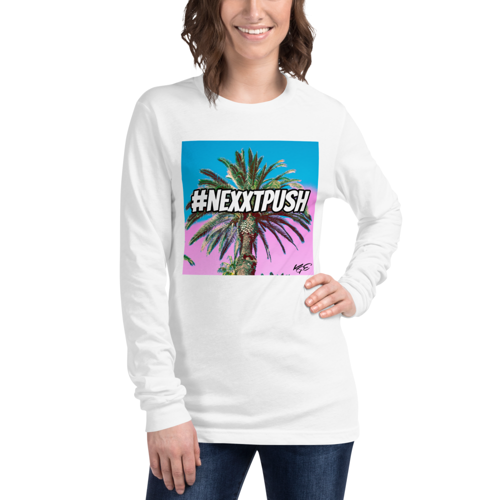 #Nexxtpush Cotton Candy Palm Tree - Premium Unisex Long Sleeve Tee