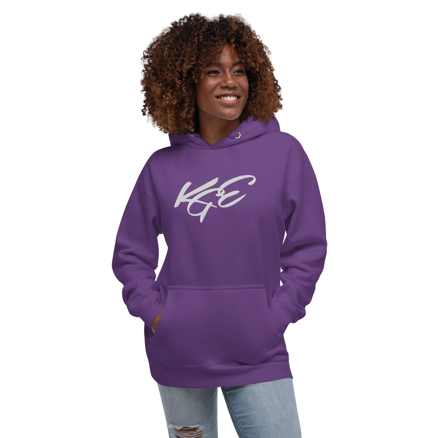 KGE Unlid White Embroidery Unisex Premium Hoodie