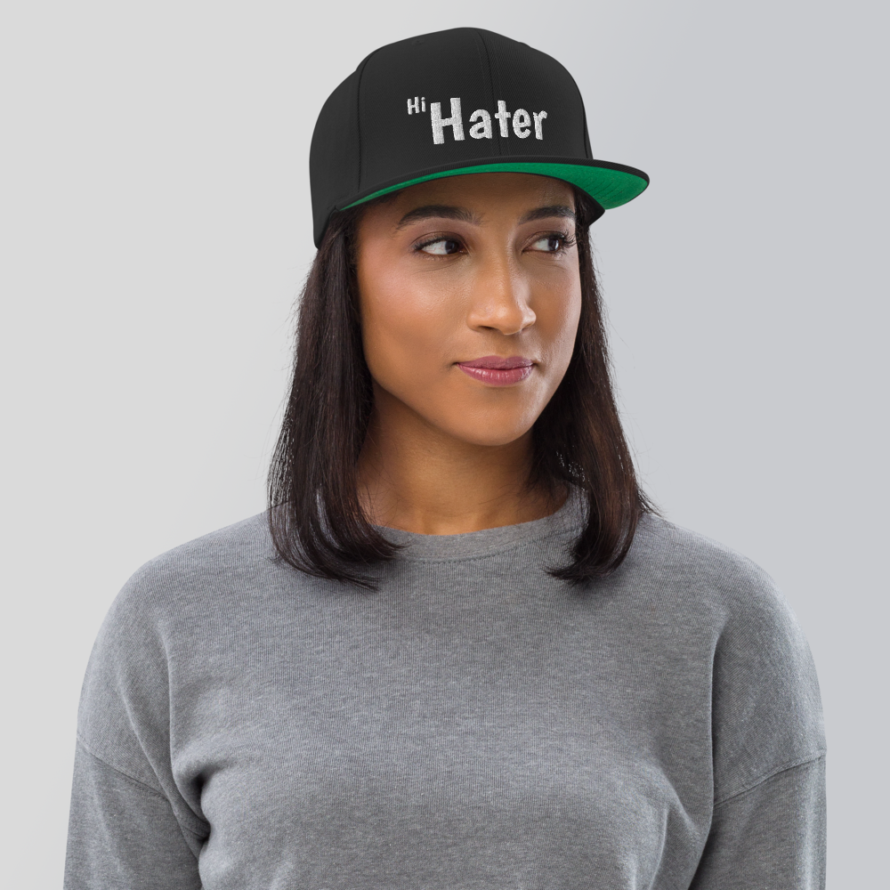 (New) Hi Hater - White Embroidered Snapback Hat