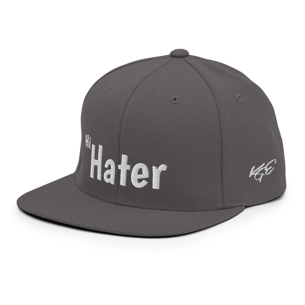 (New) Hi Hater - White Embroidered Snapback Hat