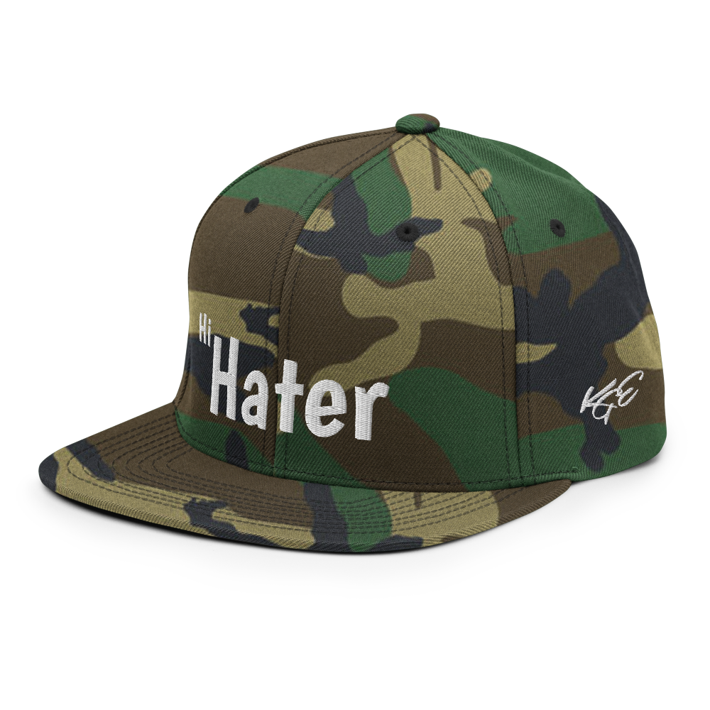 (New) Hi Hater - White Embroidered Snapback Hat