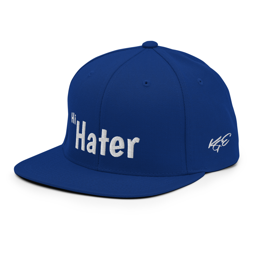 (New) Hi Hater - White Embroidered Snapback Hat