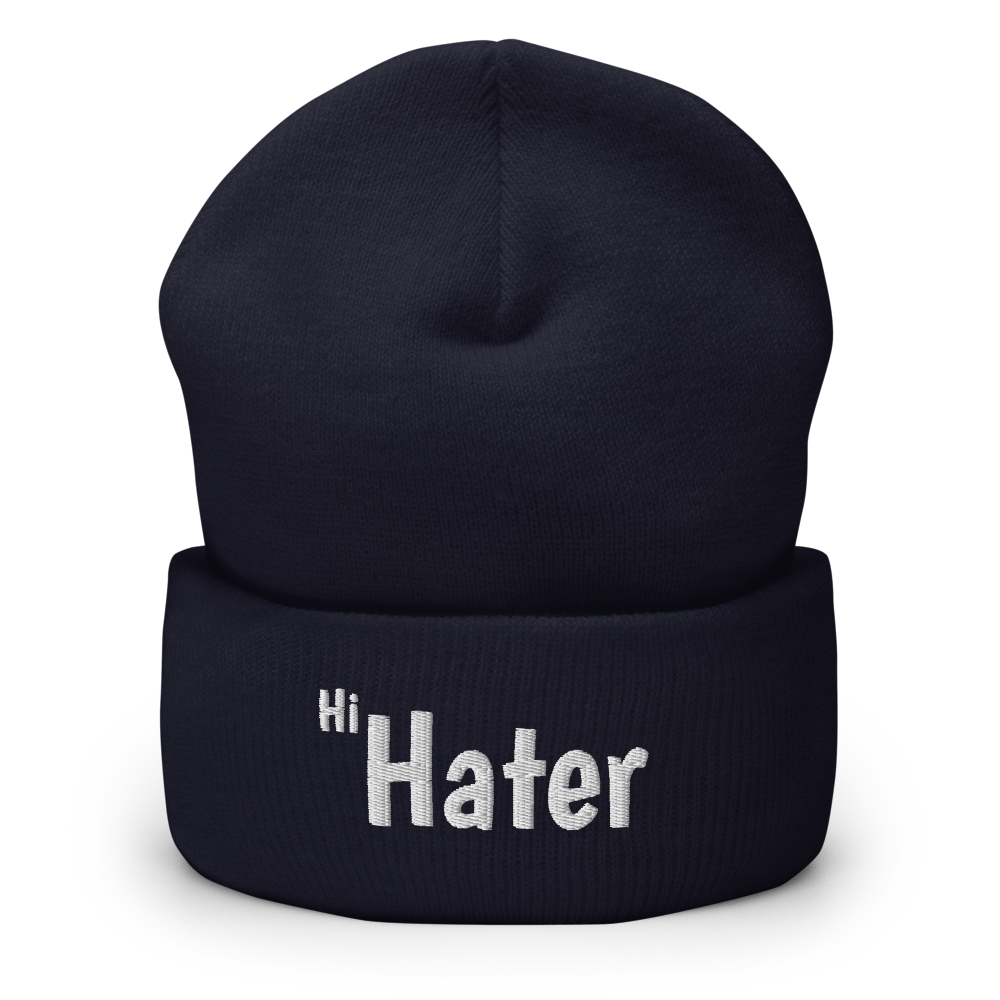 (New) Hi Hater Embroidered Cuffed Beanie