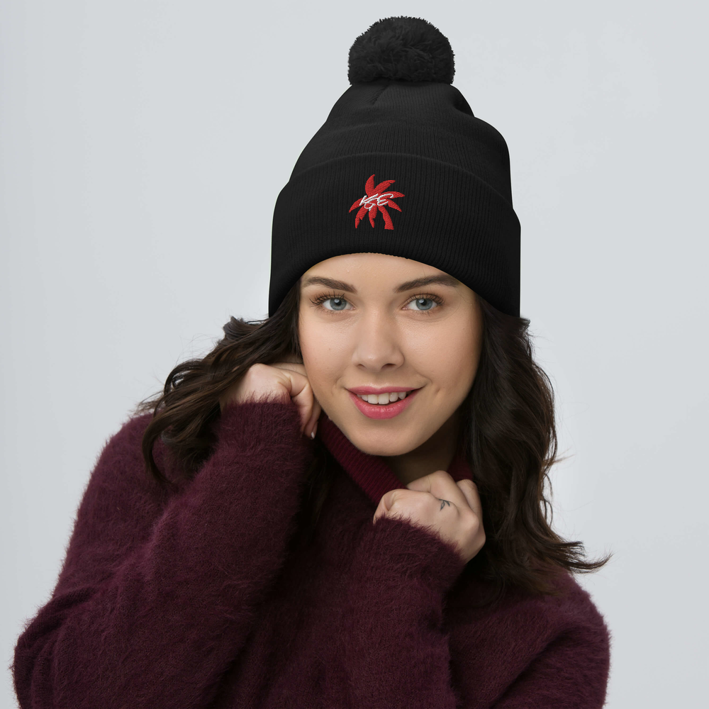 KGE Unlid Palm Paradise Pom-Pom Beanie