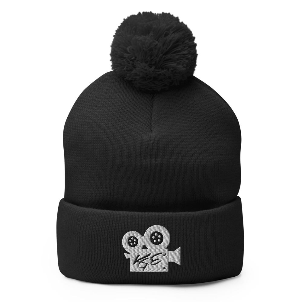 (NEW) KGE WT Movie Camera Pom-Pom Beanie