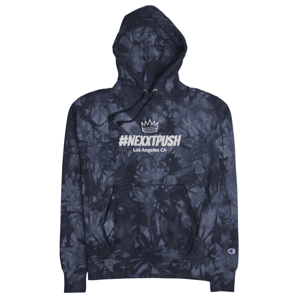 (New) #Nexxtpush embroidery crown Champion heavy tie-dye hoodie